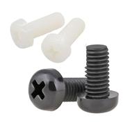 Kit assortimento di distanziali esagonali in nylon M3 M4, viti distanziatrici in plastica e dadi for componenti elettronici di schede madri PCB Vite a manopola(Black/M4 20pcs,45mm)