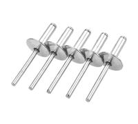 Kit assortimento di rivetti ciechi con flangia grande, 30 pezzi, rivetti a pressione in alluminio, rivetti ciechi, diametro flangia 5/8" (16 mm)(3-16x1 (4.8 x25mm))