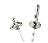 Kit assortimento di rivetti ciechi ripiegabili da 50 pezzi, rivetti pop a testa tonda in lega di alluminio argento da 3,2 mm 4,0 mm 4,8 mm(4.8x25mm-50pcs-)