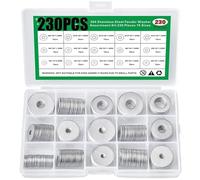 Kit Assortimento Di Rondelle Grandi In Acciaio Inossidabile 304 Da 230 Pezzi, 15 Misure M3 M4 M5 M6 M8 M10 M12, Rondella Piatta Allargata