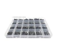 Kit assortimento di viti autofilettanti mini testa svasata piatta nera(M1-M4)