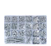 Kit assortimento di viti M3/M4/M5/M6 da 1080 pezzi, set di bulloni e dadi for macchine metrici con rondelle piatte, elementi di fissaggio esagonali a testa cilindrica scanalata