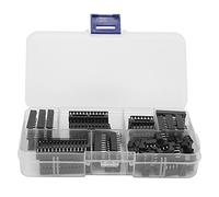 Kit Assortimento IC Chip 66 Pezzi, Set Adattatori Prese DIP 2,54 mm, Componenti Circuiti Integrati con Pin Piatto - Kit Componenti Elettronici per Hobby Elettronica