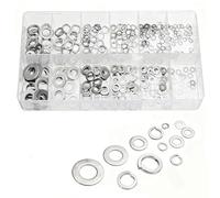 Kit assortimento rondelle da 350 pezzi, set di rondelle piatte assortite con bloccaggio a molla in acciaio inossidabile 304, 6 misure SAE M4 M5 M6 M8 M10 M12, guarnizioni per autoveicoli