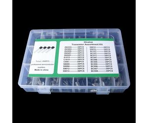 Kit assortimento transistor da 840 pezzi con 24 valori - Transistor di giunzione bipolare PNP e NPN - Pacchetto TO 92 che include BC327 BC337 BC547 2N2222 3904 3906 C945 S8050