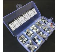 Kit assortito di condensatori allo stato solido da 10 valori, 90 pezzi, 2,5 V/4 V/6,3 V/16 V, 100 uF, 270 uF, 330 uF, 470 uF, 560 uF, 680 uF, 1500 uF