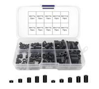 Kit assortito di distanziali rotondi in ABS, 150 pezzi, colore bianco, per viti M3 e M4, distanziatori in nylon con scatola di plastica (nero)