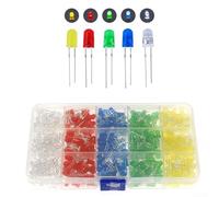 Kit assortito di LED da 3 mm e 5 mm, multicolore con diodi a emissione di luce, componenti elettronici per circuiti Arduino e progetti fai da te e hobby (3 mm)