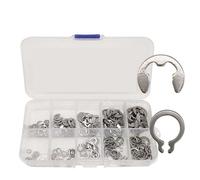 Kit assortito di rondelle con clip E in acciaio inossidabile 304 da 200 pezzi, anello di sicurezza esterno con anello elastico for fissaggio albero