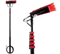 Kit Asta per la Pulizia delle finestre da 9 m - Spazzola alimentata da Tubo per Pannelli solari e finestre - Attrezzatura telescopica Leggera per Una Pulizia efficiente - Ideale per Uso Dome