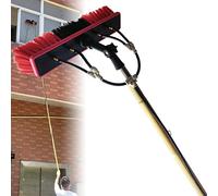 Kit Asta Regolabile da 12 Piedi con Alimentazione ad Acqua per la Pulizia delle finestre - Spazzola telescopica per apparecchiature di Lavaggio di vetri e Pannelli solari per Esterni