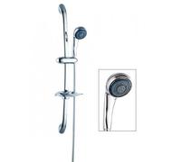 Kit Asta Saliscendi per Doccia Completo Colonna e Portasapone Bagno