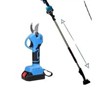 Kit Asta Telescopica + Forbice Cesoia Doppia Batteria Allungabile Tagliare Rami