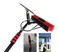 Kit Asta telescopica per la Pulizia delle finestre da 12 m con Spazzola ad Acqua e tergivetro - Asta Estensibile per Pannelli solari in Vetro per tetti e soluzioni per la Pulizia degli Ester