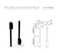 KIT ASTE E SCROCCHI ANTIPANIC CHIUSURA VERTICALE art. 450/T FINITURA NERO RAL 90