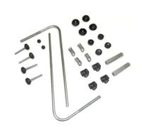 Kit Attacchi Parabrezza biondi per Piaggio Carnaby 125/200cc, Set Completo di Montaggio in Metallo con Bulloni e Supporti, Anno 2007
