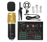 Kit Attrezzatura Podcast La scheda audio può essere collegata a un microfono auricolare for computer for registrare trasmissioni in diretta e cantare(BM800 V9 SMALL)