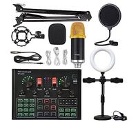 Kit Attrezzatura Podcast La scheda audio può essere collegata a un microfono auricolare for computer for registrare trasmissioni in diretta e cantare(BM900 V9 Big)