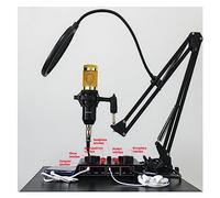 Kit Attrezzatura Podcast La scheda audio può essere collegata a un microfono auricolare for computer for registrare trasmissioni in diretta e cantare(BM800 V9Xpro)