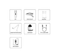 Kit Attrezzatura Podcast STA-U2D Microfono for registrazione USB Computer Podcast Mic for PC/PS4/Mac, quattro modelli di pickup for voce, giochi(White)