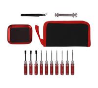 Kit attrezzi auto radiocomandata 12 pezzi con cacciaviti e pinze in custodia