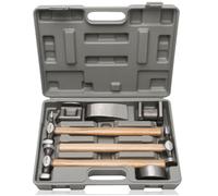 kit attrezzi da officina riparazione carrozzeria auto,kit di martelli e tassi,Set di martelli e tassi da carrozziere,7 pcs Include martello,manico in legno massiccio,comfort e durata per carrozziere