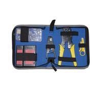 Set Attrezzi In Astuccio Con Pinza Per Connettori 4 6 8 Poli Spelafili Tester Cassettina Con Plug 6 E 8 Poli Inseritore Keystone E Tester Cavi Di Rete