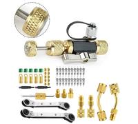 Kit Attrezzi Rimozione Nucleo Valvola HVAC Vacuum Rated con Doppia Chiavi di Rip