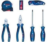 Bosch Professional 1600A016BV Set di Attrezzi Professionali da 16 Pezzi, Inclusi Pinze, Cacciaviti, Coltello a Serramanico Universale, Metro a Nastro e Ricambi, 129