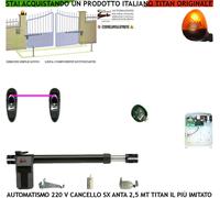 KIT ATTUATORE SX MOTORE 220 V CANCELLO ELETTRICO 2,5 METRI FOTO RADIOCOM FAROLED
