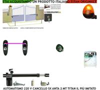 KIT ATTUATORE SX MOTORE 220 V CANCELLO ELETTRICO 2 MT FOTOC RADIOC FAROLED SELET