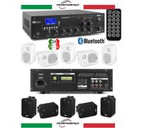 KIT AUDIO FILODIFFUSIONE 2 ZONE SEPARATE PER LOCALI 100Watt+6 ALTOPARLANTI
