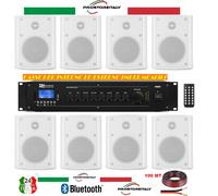 KIT AUDIO FILODIFFUSIONE BLUETOOTH+TELECOMANDO+ 8 CASSE PER ESTERNI IMPERMEABILI