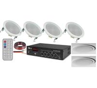 KIT AUDIO FILODIFFUSIONE BLUETOOTH+USB+RADIO FM+TELECOMANDO+6 CASSE DA INCASSO 16,5