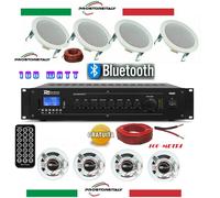 KIT AUDIO FILODIFFUSIONE BLUETOOTH+USB+TELECOMANDO+ 8 CASSE DA INCASSO