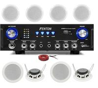 KIT AUDIO FILODIFFUSIONE QUALITA' SUONO USB SD BLUETOOTH + 4 SPEAKERS DA INCASSO
