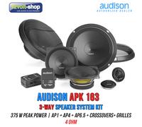 Kit Audison Prima APK 163 - AP1 + AP4 + AP6.5 + crossover + griglia; 375W max...