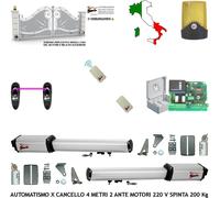 KIT AUTOMATISMO CANCELLO 4 MT 2 ANTE CBR 2 MOTORI 220 V. 2 RADIOCOM FOTOCEL FARO