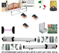 KIT AUTOMATISMO CANCELLO 4 MT 2 ANTE CBR MOTORI 220 V 3 RADIOC SELET FOTOC FARO