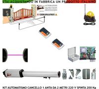 KIT AUTOMATISMO CANCELLO COMPLETO 1 ANTA 2 METRI 220 V FOTO 2 TELEC FAROANT SELE