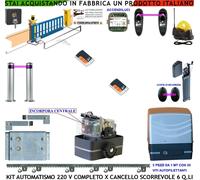 KIT AUTOMATISMO CANCELLO SCORREVOLE 6 Q 220V 5 CREM 2 RADIOC COSTA 2 FOTO 2 PALI