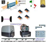 KIT AUTOMATISMO CANCELLO SCORREVOLE 6 Q MOTORE 220V 6 MT CREM FOT 4 RAD FARO SEL