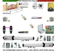 Kit Automatismo CBR Cancello Battente Completo 2 Motori 220 V Apricancello Cavi
