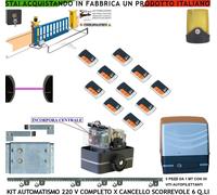 KIT AUTOMAZIONE 220V CANCELLO SCORREVOLE 6 QLI 10 RADIOC 5 CREMAG FOTO PALO SELE