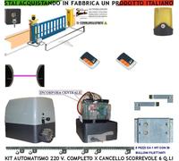 KIT AUTOMAZIONE CANCELLO SCORREVOLE 6 Q.LI 220 V 5 CREMAG 2 RADIOC FARO SEL FOTO