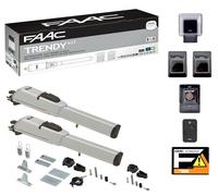 KIT AUTOMAZIONE PER CANCELLI A BATTENTE 230V TRENDY FAAC 104419445 AUTOMATISMI