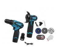 Kit Avvitatore a Batteria 12V + Mini Smerigliatrice Compatta - Set Completo con Accessori e 2 Batterie, Ideale per Casa, Fai da Te e Bricolage