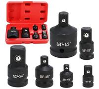 Kit avvitatore a percussione con set di riduttori adattatori per prese 1/4 3/8 1/2 3/4 Custodia per strumenti di conversione chiave 8pcs