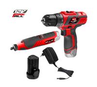 Valex Kit Trapano + Multiutensile a batteria al litio 12V, confezione 2 prodotti per il fai da te con utensili cordless, batteria e caricabatterie Gamma OneAll 12V, 2Ah