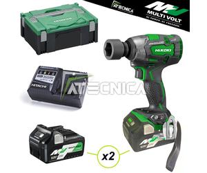 Kit avvitatore impulsi a batteria bussole 1/2 Hitachi Hikoki WH18DBL2 18V +2batt